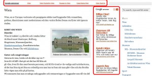 På en webbplast som handlar om Wien och resor syns t ex annonser om just Wien och resor.