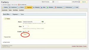 Klicka på Save för att spara momssatsen om 6%.