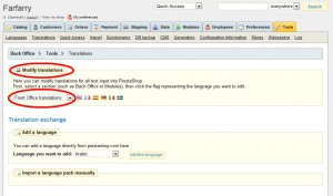 Under Modify translations väljer du Front Office Translations