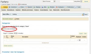 Klicka på Add a new subcategory under rubriken Kategorier.